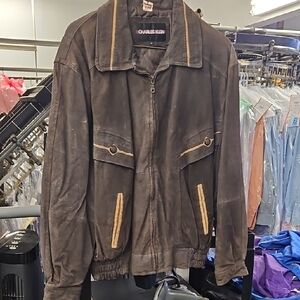 Charles Klein Men's Dark Brown Bomber Jacket